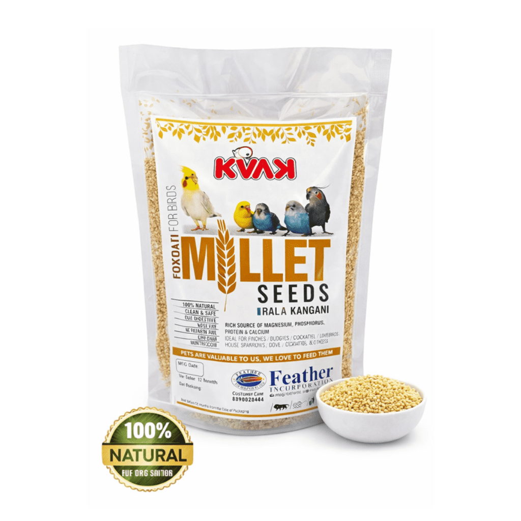KVAK Foxtail Millet Seeds for Birds Rala Kangani Natural Bird Food for Budgies Lovebirds Finches and Parrots